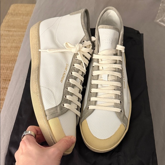 SAINT LAURENT White and Gray High-Tops, BRAND NEW! EU 43,5 paid 1200$ Authentic - Picture 12 of 13